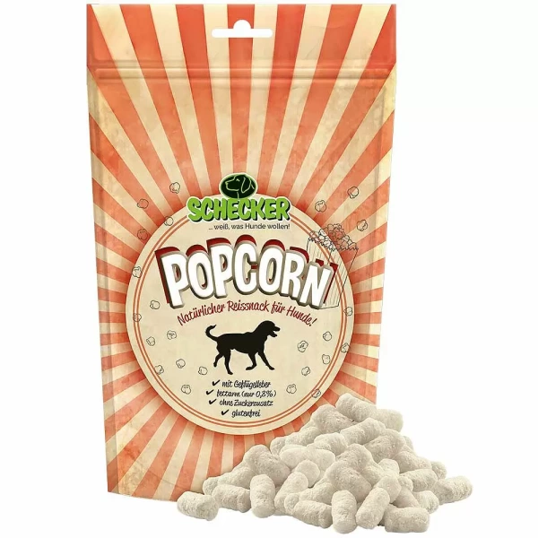 Schecker Popcorn für Hunde (Reis-Snack)